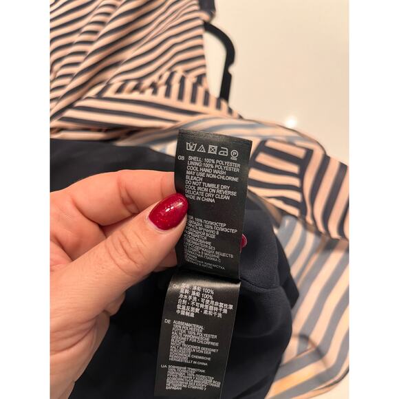 Reiss Sienna Printed Stripe Sleeveless Mini Dress Size 4 - Picture 7 of 10